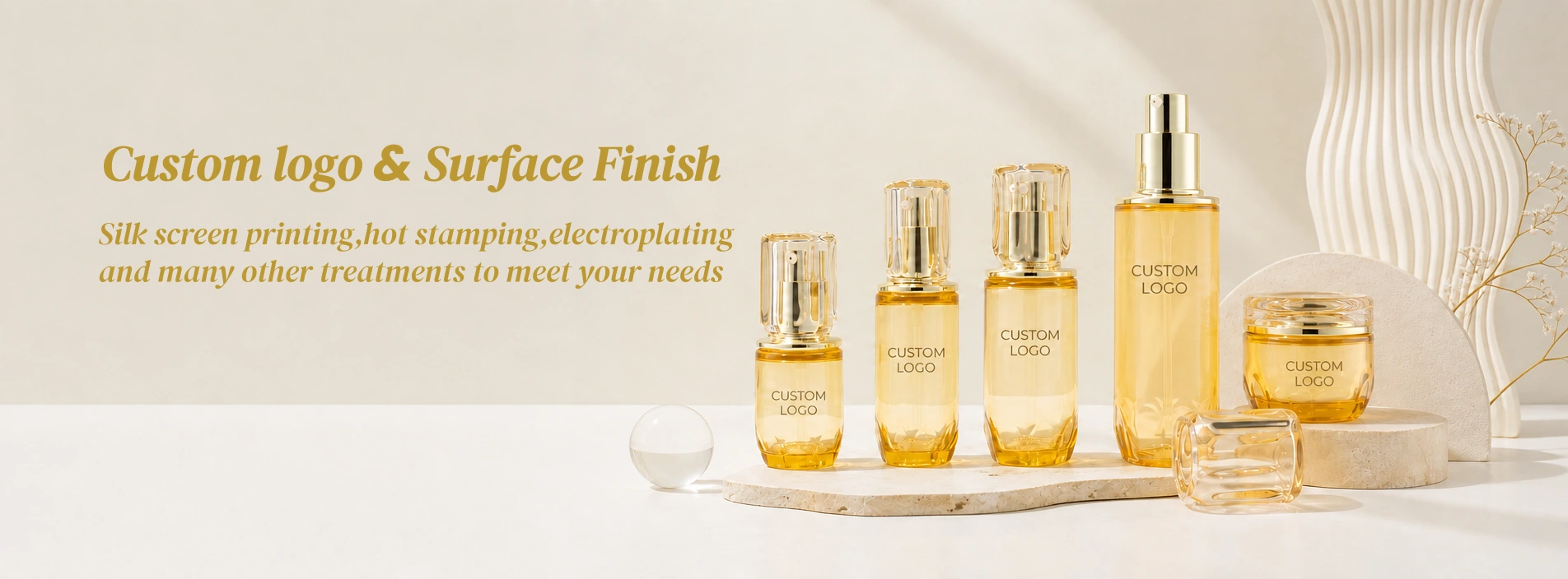 premium skincare packaging bottles banner2