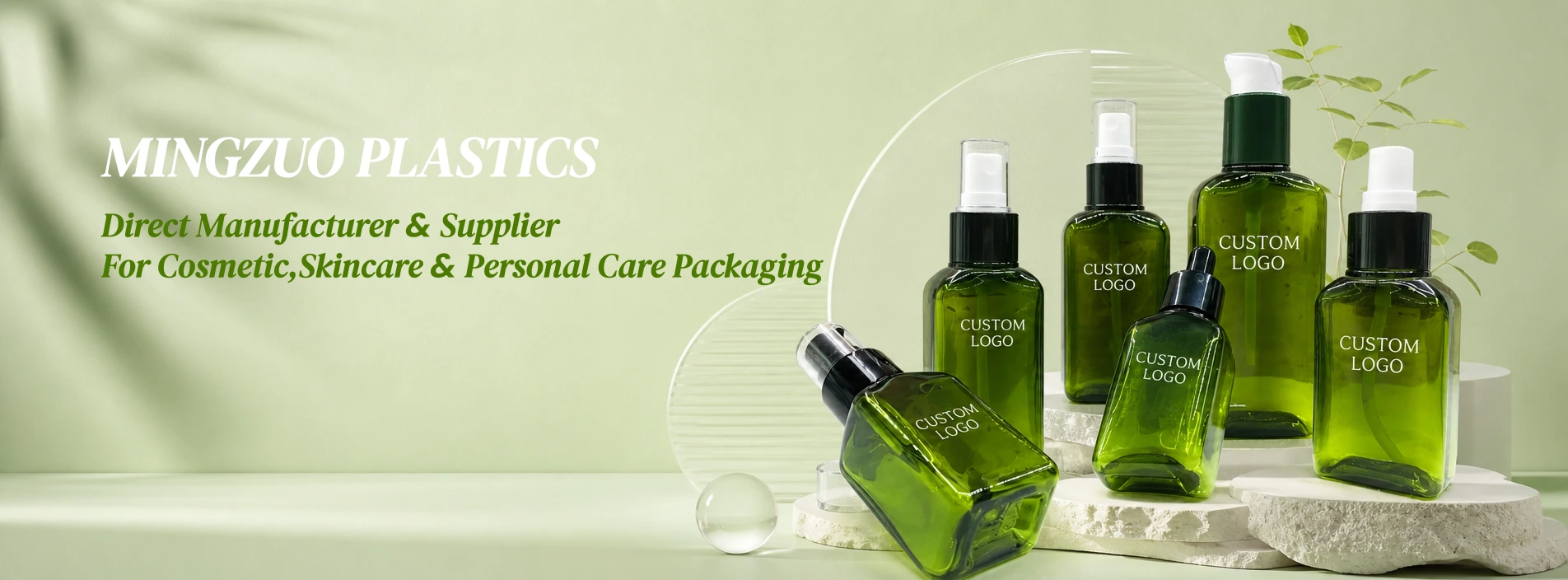 private label green pet bottles banner1
