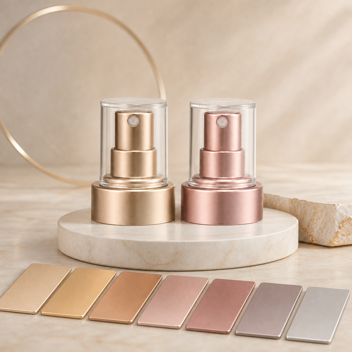 cosmetic spray pump with metal color cosmetic spray pump with metal color