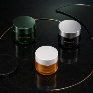 custom black cream jar with sliver lid