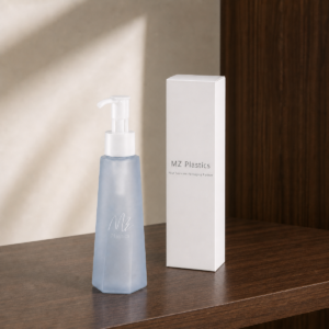 custom pet blue body care bottle