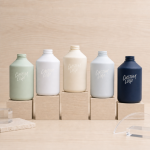 empty plastic hair care bottle