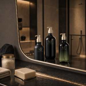 luxury bathroom scene pet lotion bottle set