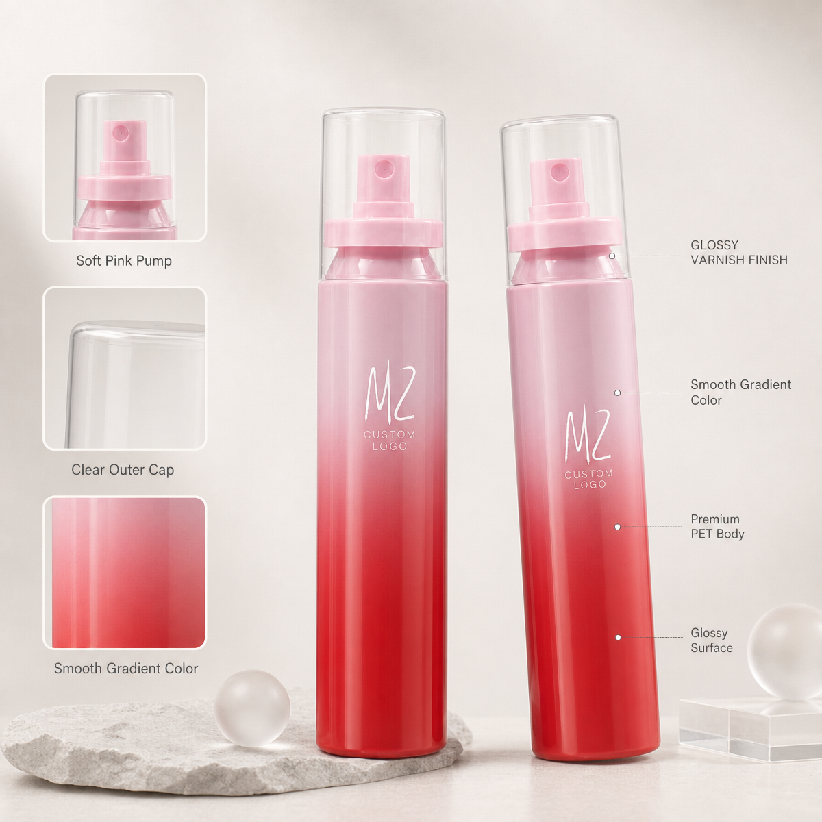 wholesale cosmetic spray bottle gradient color wholesale cosmetic spray bottle gradient color