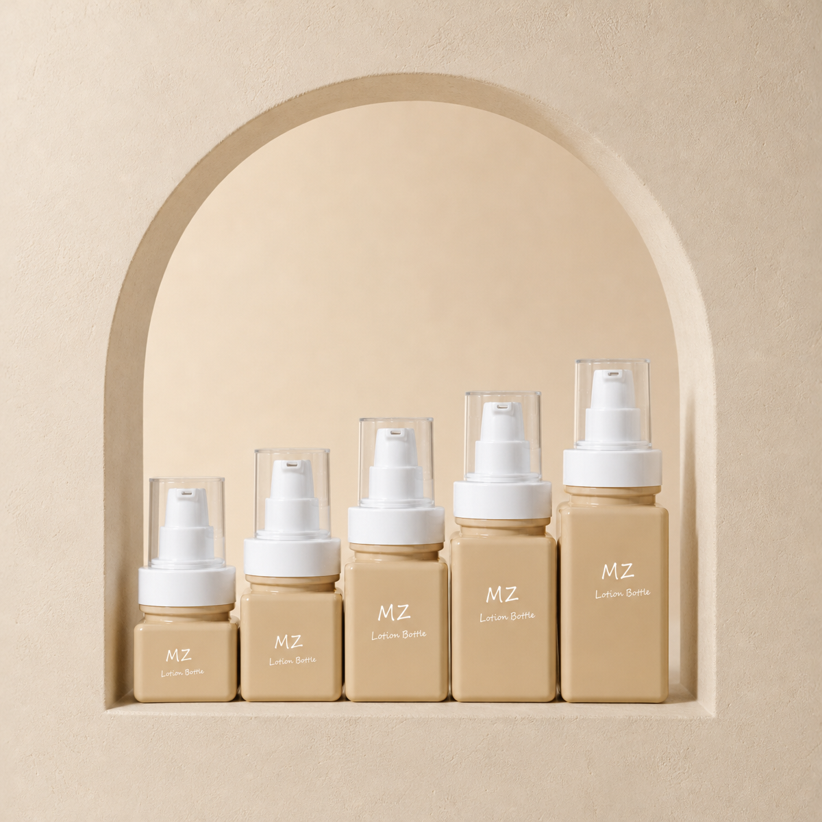empty beige cosmetic lotion bottle empty beige cosmetic lotion bottle
